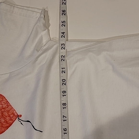 Gildan Bansky Art Girl With Ballon Fringe Short Sleeve Tee Black Red XL - Picture 8 of 10